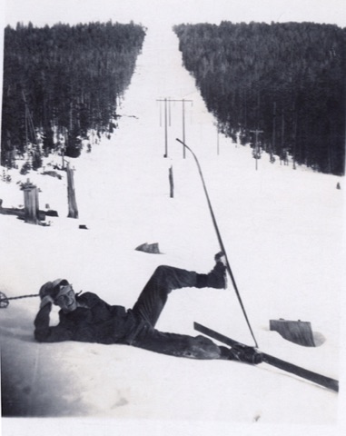 Skier laying Down-funny
