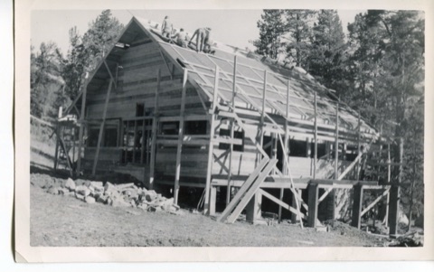 1947 Building New Lodge Men on Roof