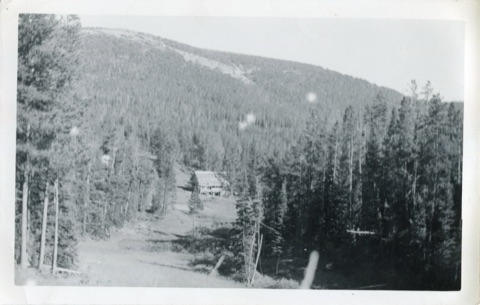1947 Building New Lodge from Prentice Run