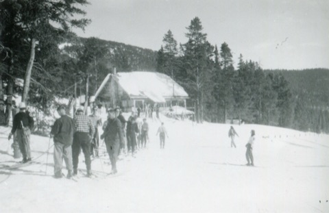 1950s Rope Tow — With the lodge in the Background