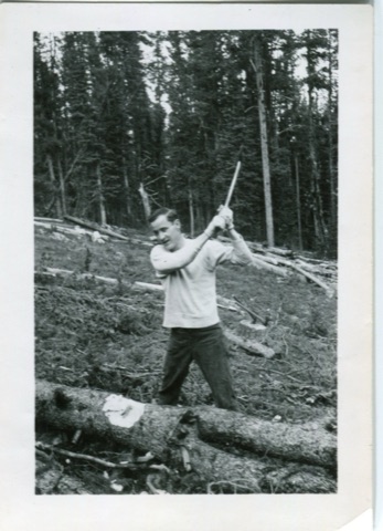1960s Bill Reynolds chopping tree