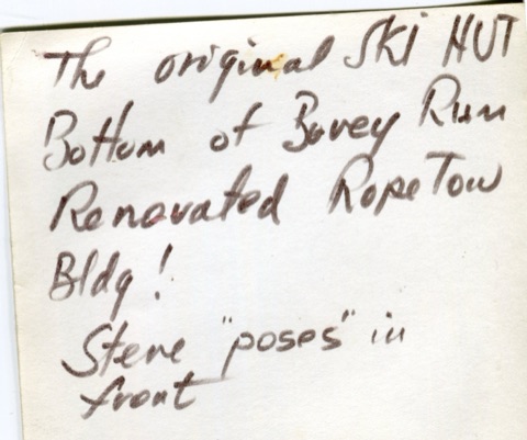 1963 Steve Hasterlik at Original Ski Hut-back
