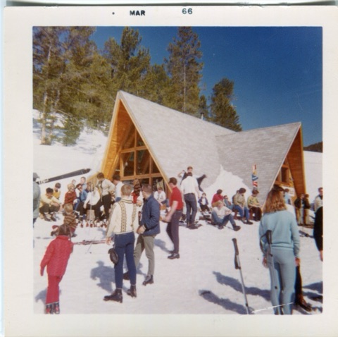 1966 Fun Day in Front at Kings Hill with Ski Hut in back