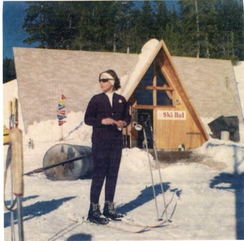 1966 Ms. Hasterlik in front of the Ski Hut