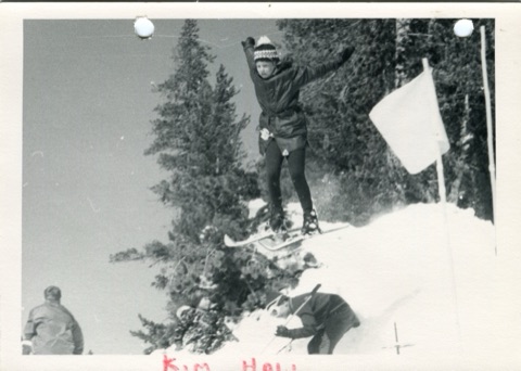 1966 Kim Hall — Going off of a ski jump