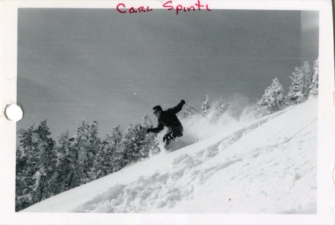1970 Carl Spinti — On the Mountain — Skiing Powder