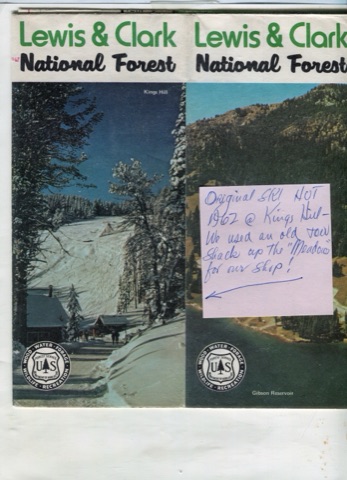 1970 Lewis and Clark Trail Map, photo of Kings Hill on the right