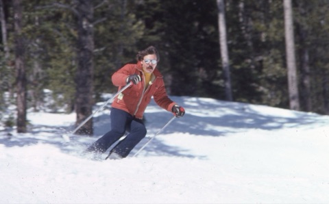 1970s Guy Skiing