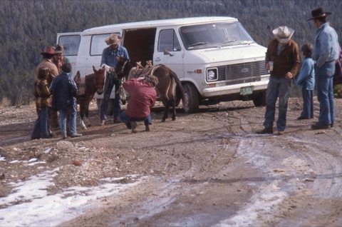 1974 Film Crew at Showdown crew on the mountain