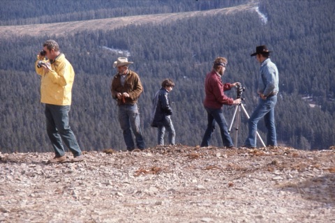1974 Film Crew at Showdown people moving around and George WIllett on far right