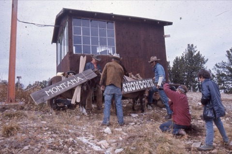 1974 Film Crew at Showdown the set