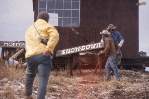 1974 Film crew at Showdown - Rebranding shoot