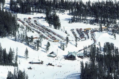 1980s Full Parking Lot from Mountain