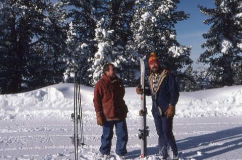1980s George Willett and Dave Cleary with Skiis