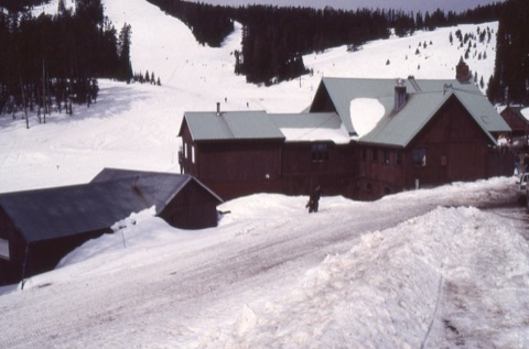 1980s Lodge and mountain