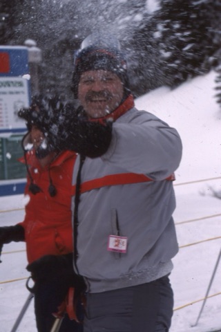 1980s unknown male throwing snow