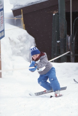1989 kid on rope tow being pulled hard