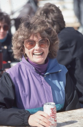 1989 unknown woman on deck with deit coke