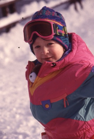 1990s Avery Gold in pink with stuffed animal