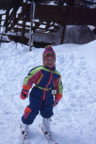 1990s Avery Gold skiing first time