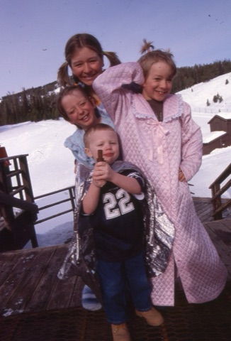 1990s Avery, George, Will, Bridger on deck