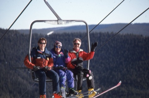 1990s Dave Elmquist, unknown, Rick Holzeimer on lift
