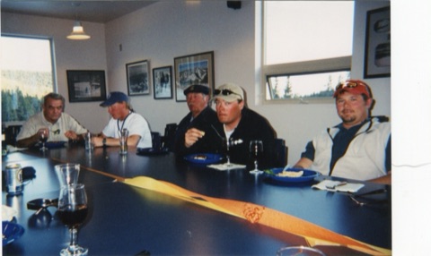 1990s Ed Noble, Tom Johnson, Dick Neble, Cord Halmes, unknown man in bar