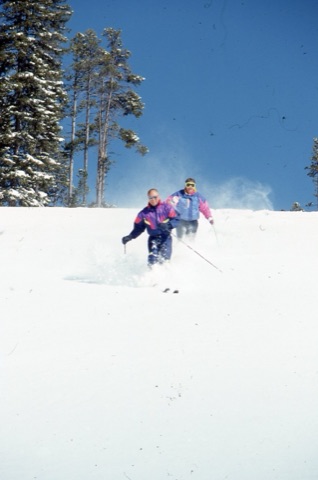 1990s George WIllett and Lyle Cigler skiing