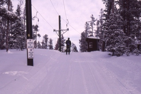 1990s Going up the Poma lift
