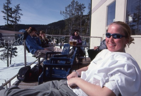 1990s Heidi Amos on bar deck