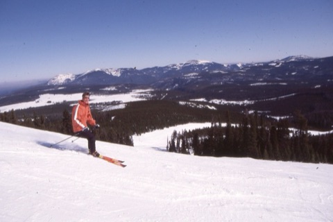 1990s Jake Zander on Upper Headwall skiing