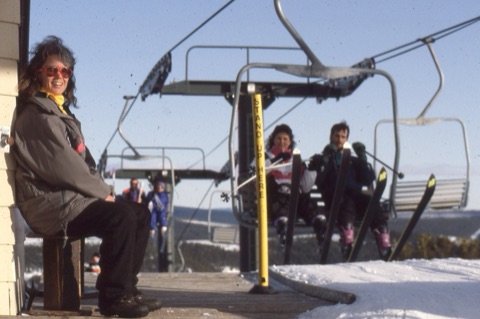 1990s Jan Alltucker at Top of Triple Chair