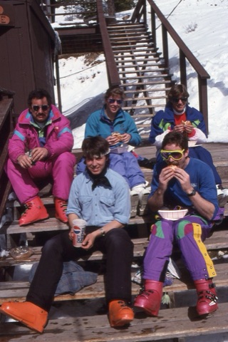 1990s Jim Gold, Pam Gold and 3 unknown on deck