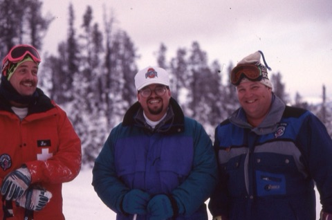 1990s Joe Blanchard, unknown man, Lyle Cigler smiling