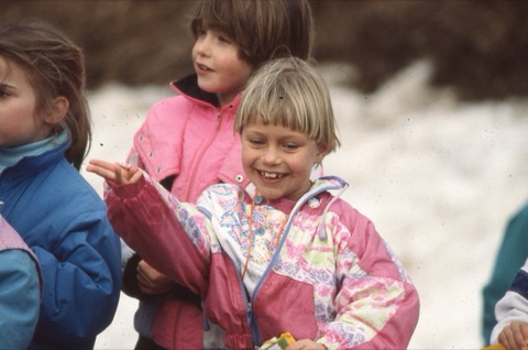 1990s Julie Rostad with medal and smiling