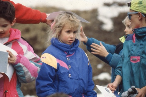 1990s Kara Anderson on deck
