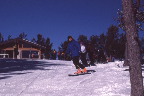 1990s Kathy Sulser snowboard near top
