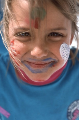 1990s Nicole Airhard with face paint on