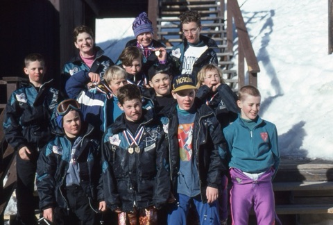 1990s Race Team on rental stairs