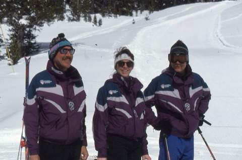 1990s Rick Jacobs, unknown female, unknown male ski instructors