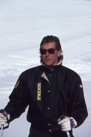1990s Scott Dvorak black coat in sunglasses