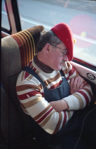 1990s Ski Club bus someone sleeping