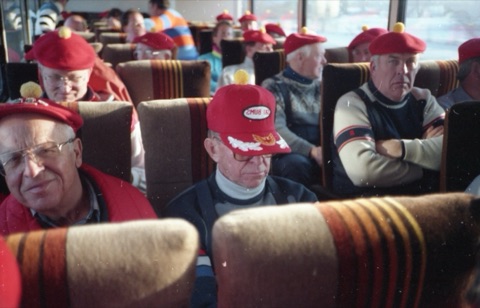 1990s Ski Club bus unknown people