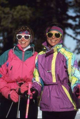 1990s Sue McCord and unknown smiling