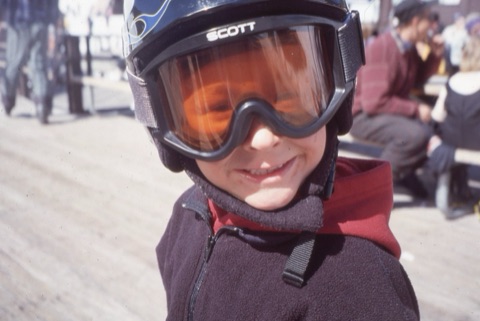 1990s Taylor Gold — Lodge Deck — Big Smile in Ski Goggles