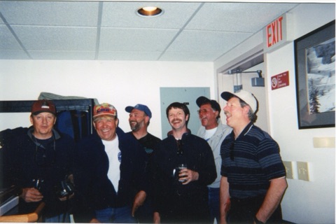 1990s Theis, Joe Pinksi, Terry Stevens, Phil Glaspy, Mark "Mickey Rat" Miner, unknown male in bar