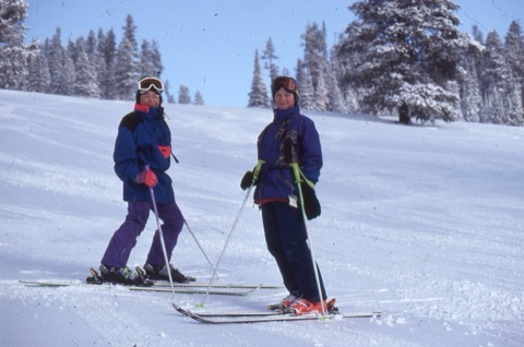1990s Tyler Meeks and Charley Willett Skiing