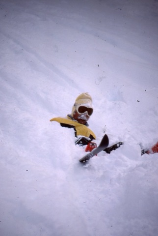 1990s Unknown skier wrecked in snow