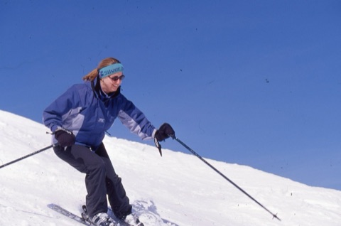 1990s unknown female skier smiling