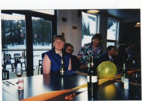 1990s unknown female, Baron Noble, Bonnie Noble in bar